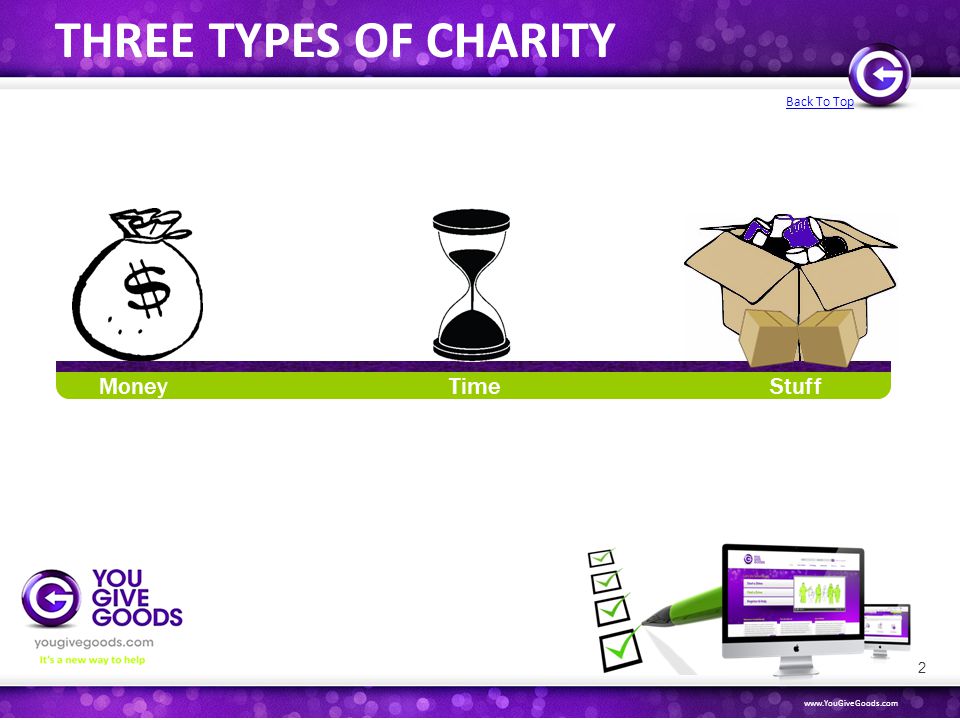 THREE TYPES OF CHARITY 2 Back To Top Money Time Stuff