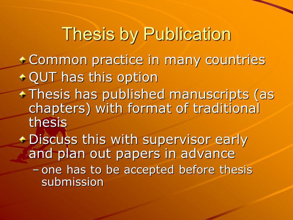Thesis publication plan