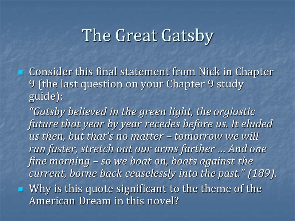 The American Dream Great Gatsby