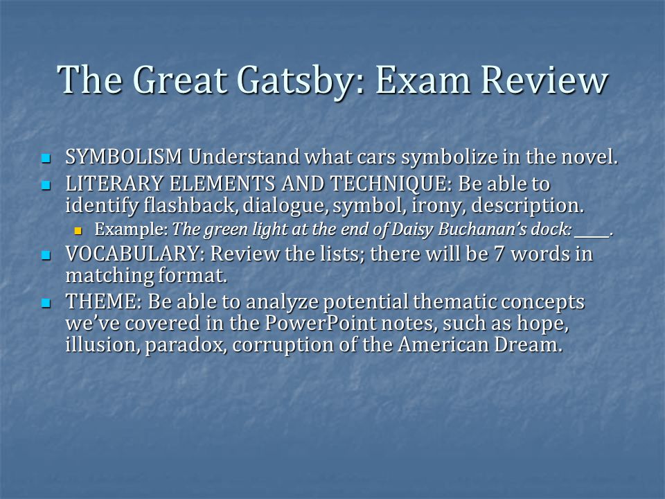 Great Gatsby Essay prompt question?