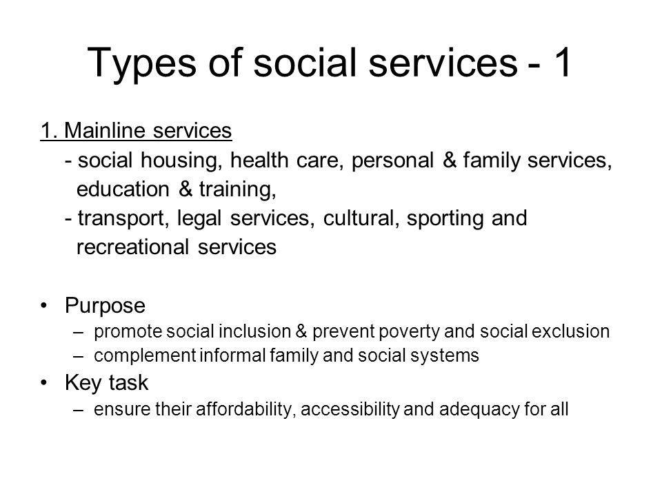 Types of social services