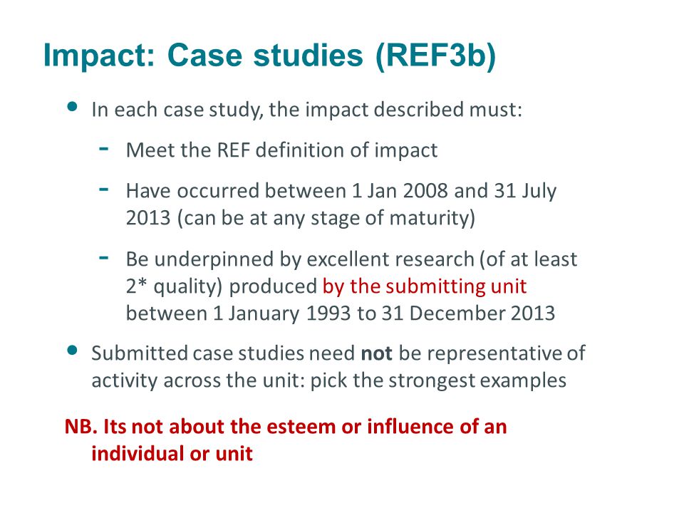 Ref impact pilot case study