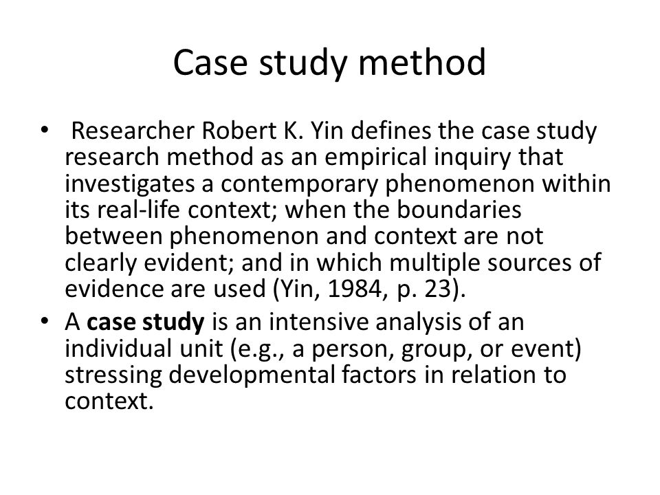 Case study as a research method