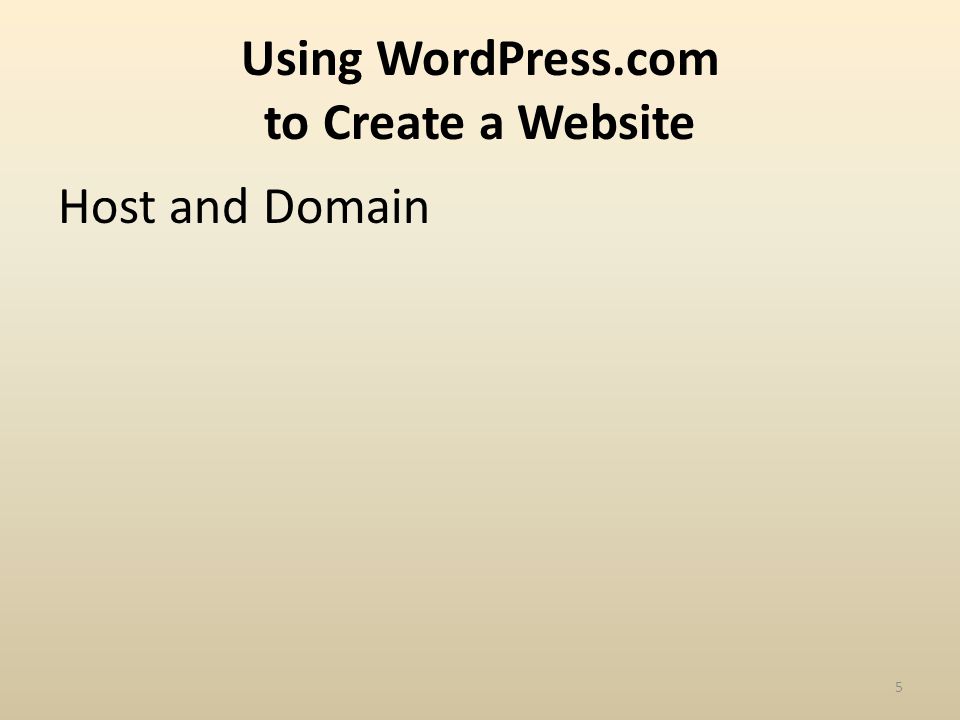 Using WordPress.com to Create a Website Host and Domain 5