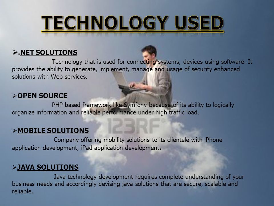 .NET SOLUTIONS Technology that is used for connecting systems, devices using software.
