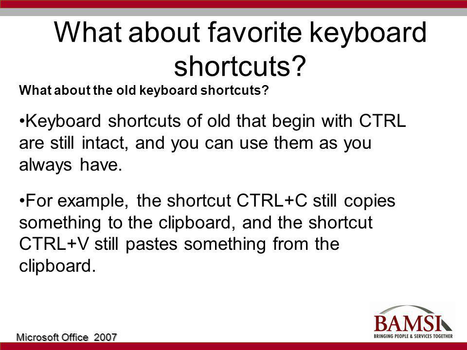 What about favorite keyboard shortcuts.