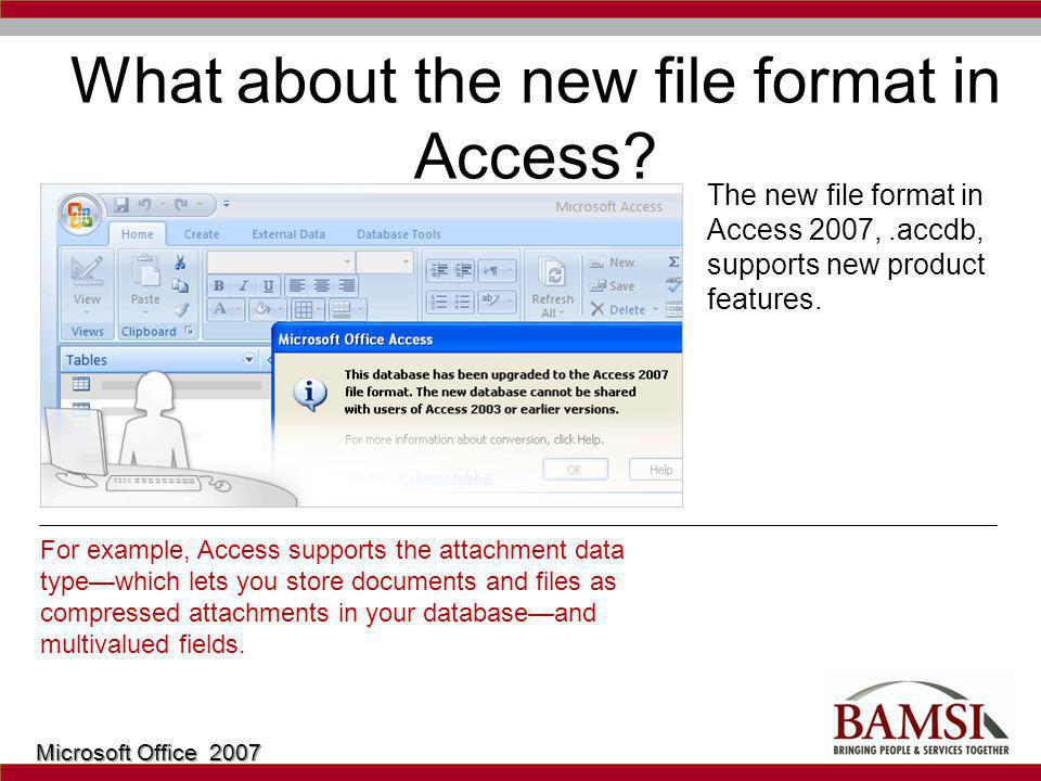 What about the new file format in Access.