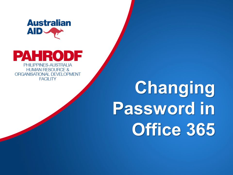 Changing Password in Office 365