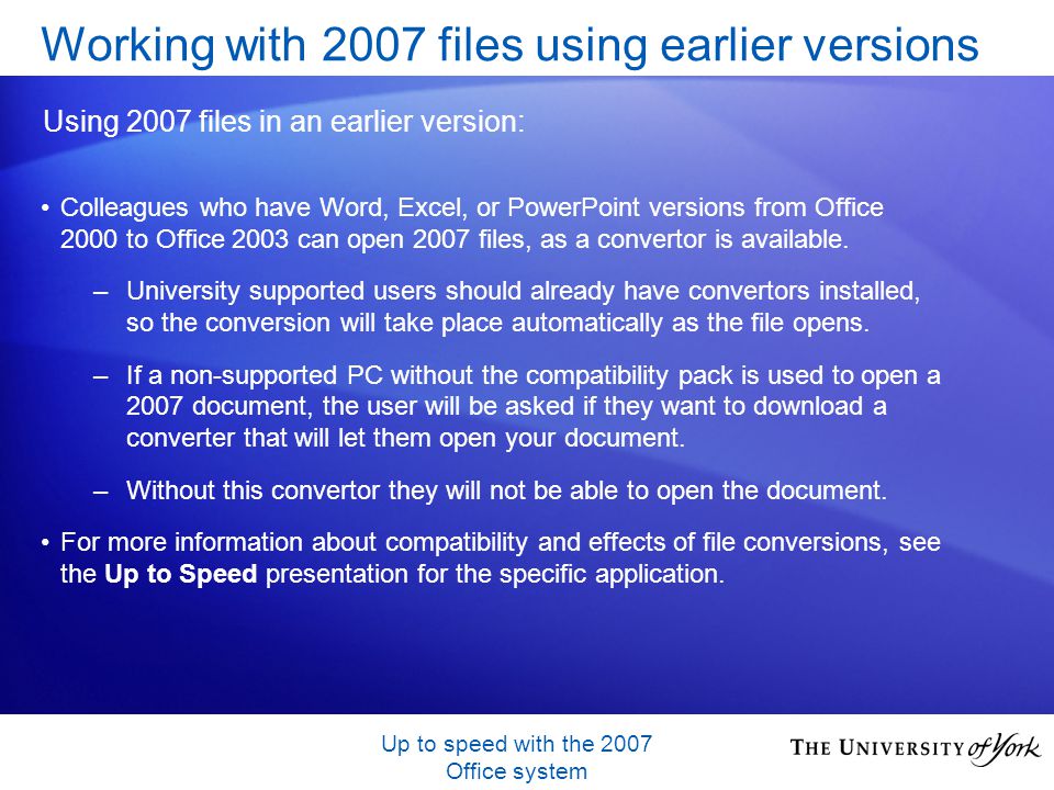 what does the compatibility pack for 2007 office system do what does the compatibility pack for 2007 office system do