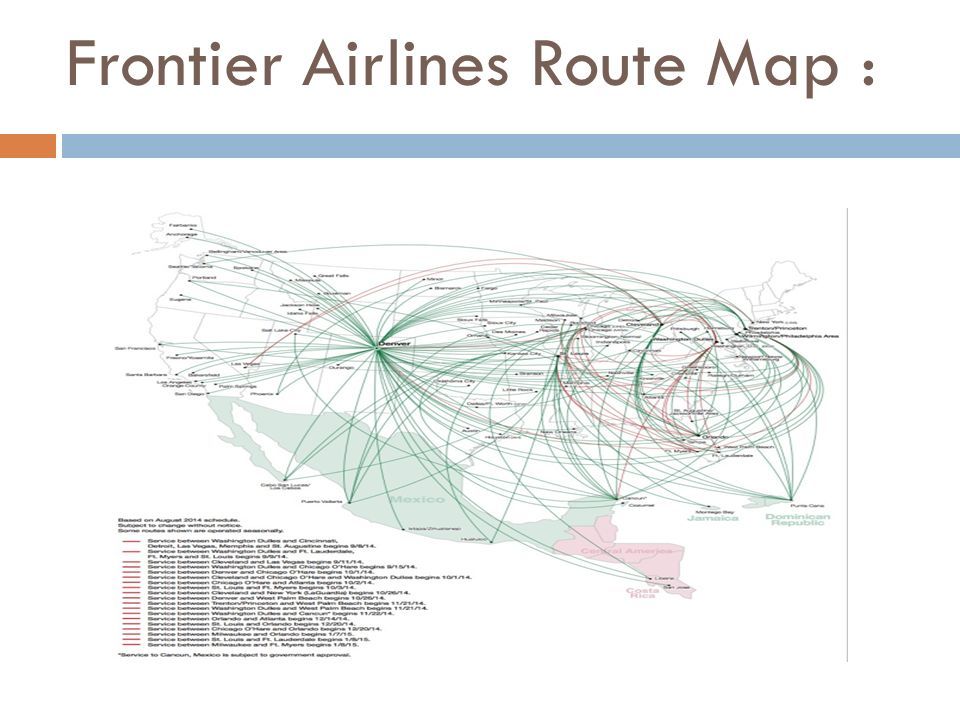 Frontier Airlines Route Map :