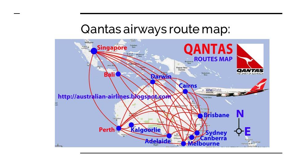 Qantas airways route map: