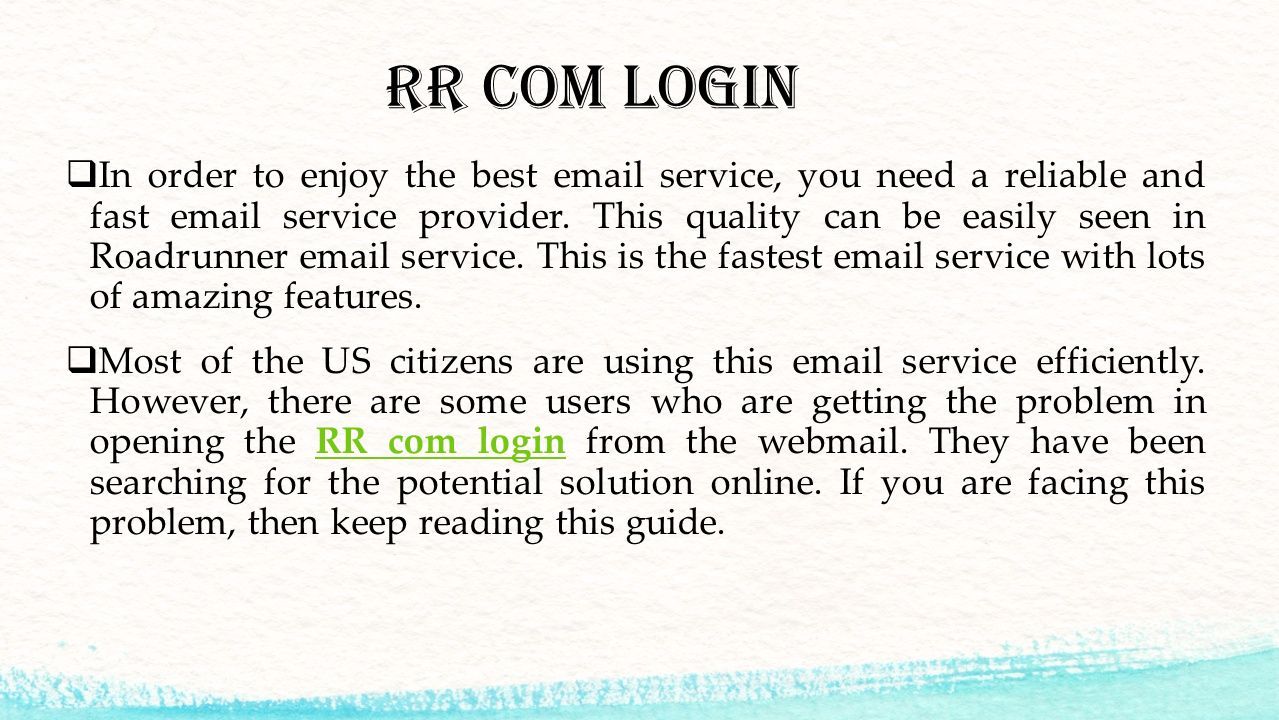 RR Com Login  In order to enjoy the best  service, you need a reliable and fast  service provider.