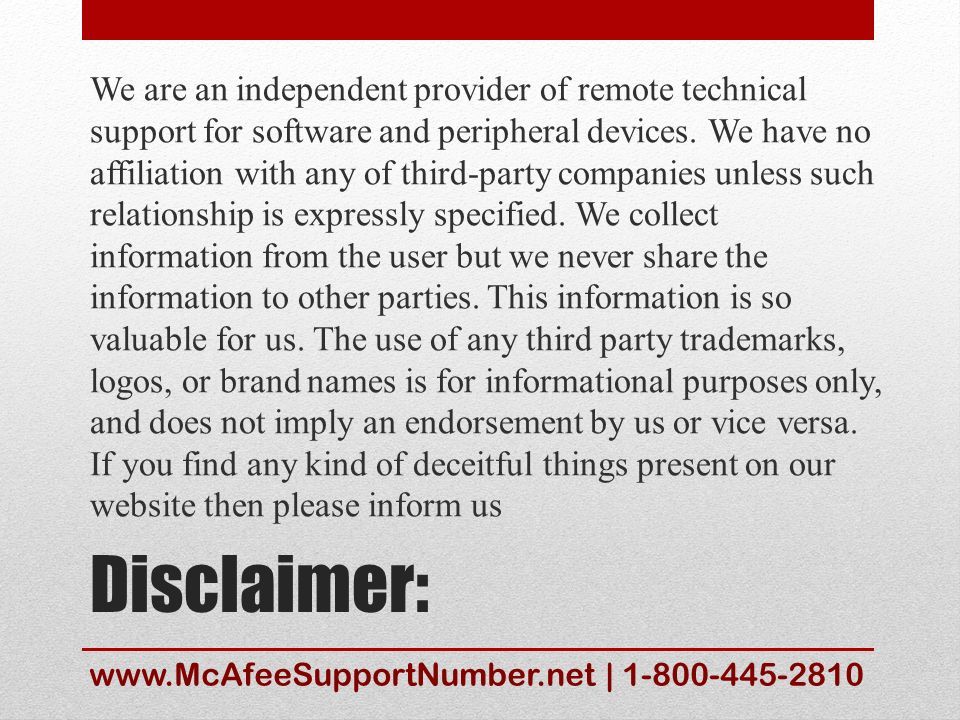 Disclaimer: We are an independent provider of remote technical support for software and peripheral devices.
