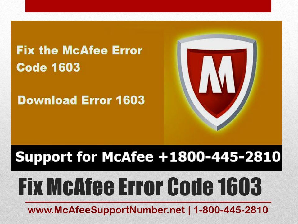 Fix McAfee Error Code |