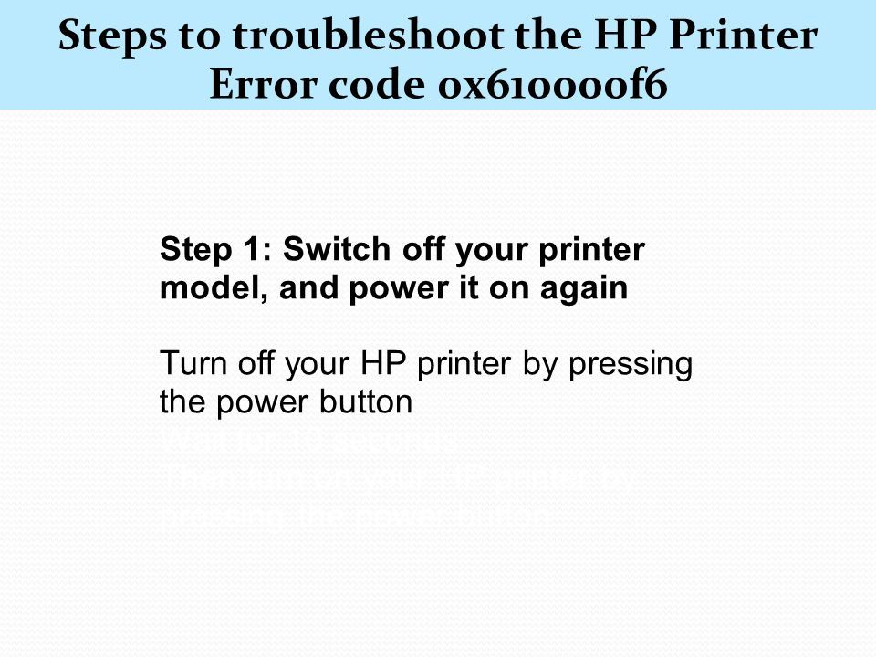 How to Fix HP Printer Error Code 0x610000f6