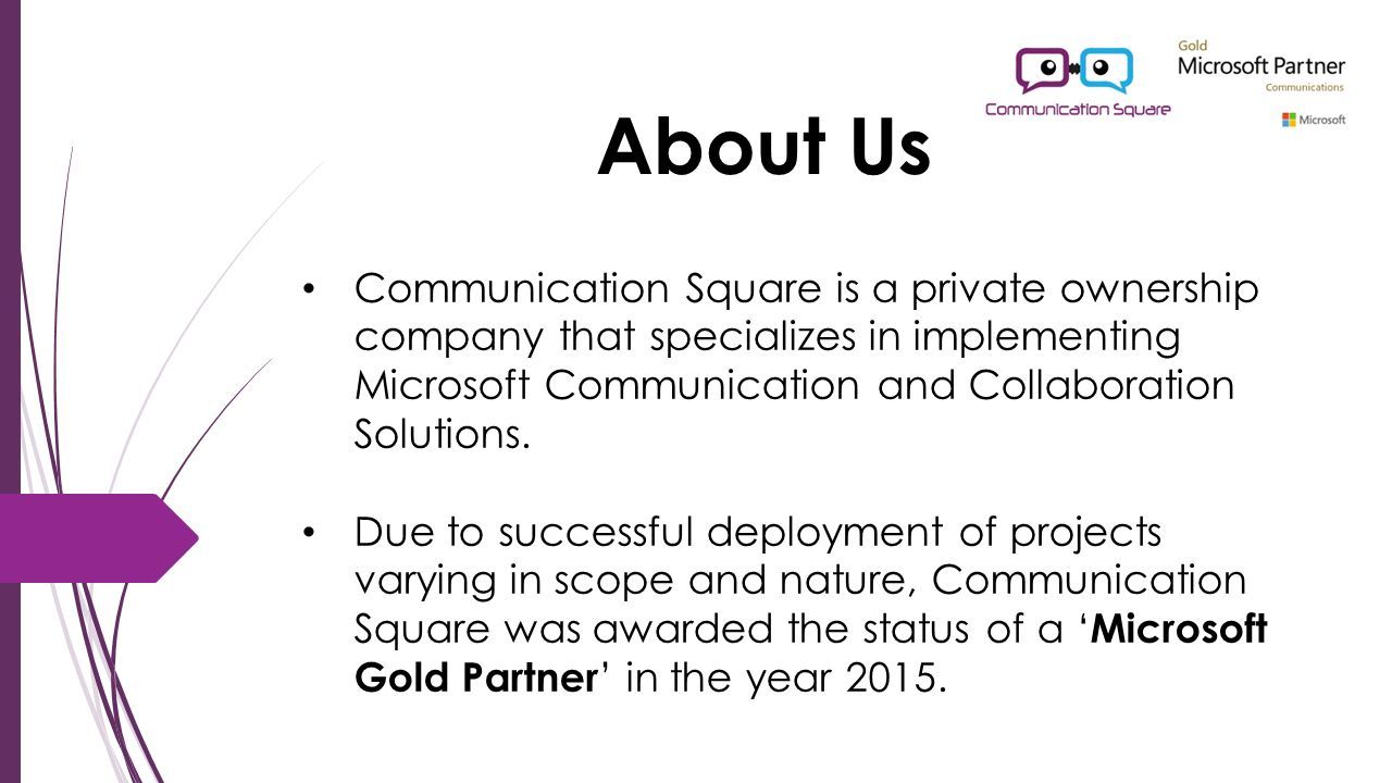 damp Highland vegne About Us Communication Square is a private ownership company that  specializes in implementing Microsoft Communication and Collaboration  Solutions. Due. - ppt download