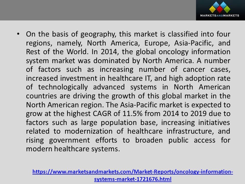 systems-market html On the basis of geography, this market is classified into four regions, namely, North America, Europe, Asia-Pacific, and Rest of the World.