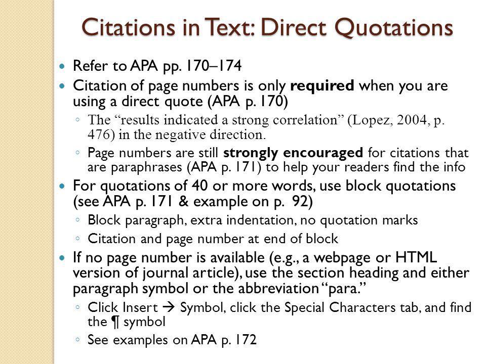 How to quote someone in an essay apa