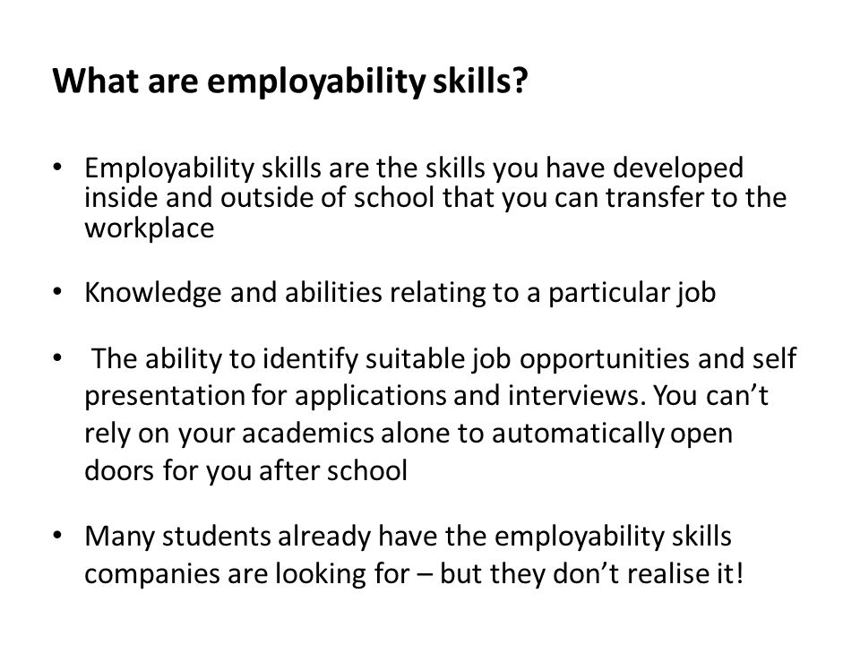 What are employability skills.