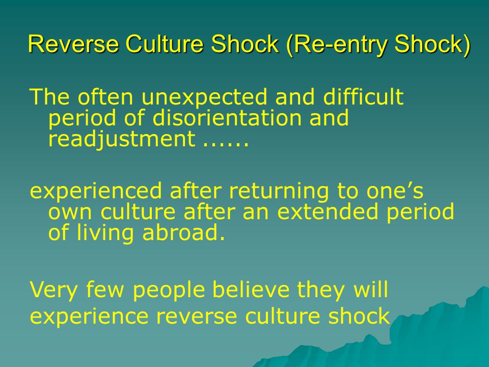 Reverse culture shock