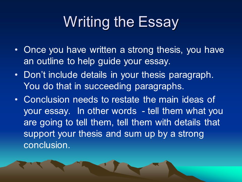 Help writing a thesis for an essay