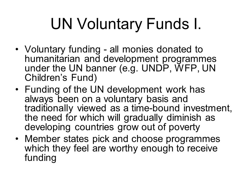 UN Voluntary Funds I.