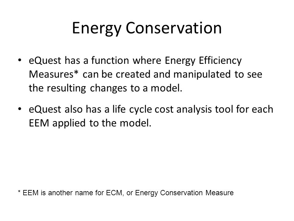 Equest Energy Simulation Tool