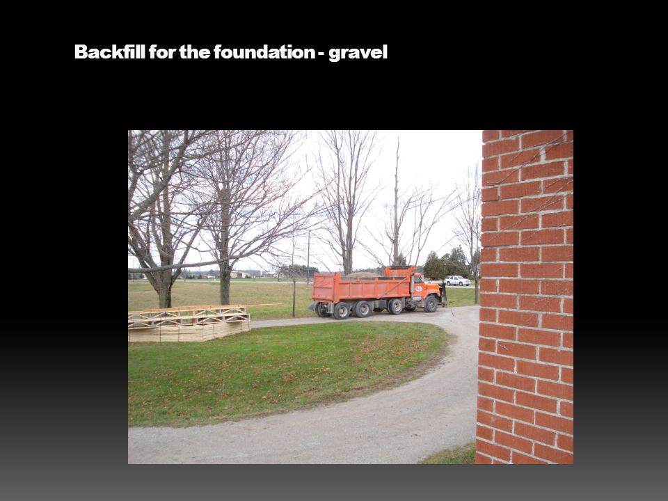 Backfill for the foundation - gravel
