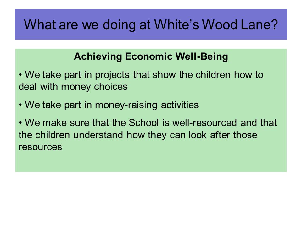 What are we doing at White’s Wood Lane.