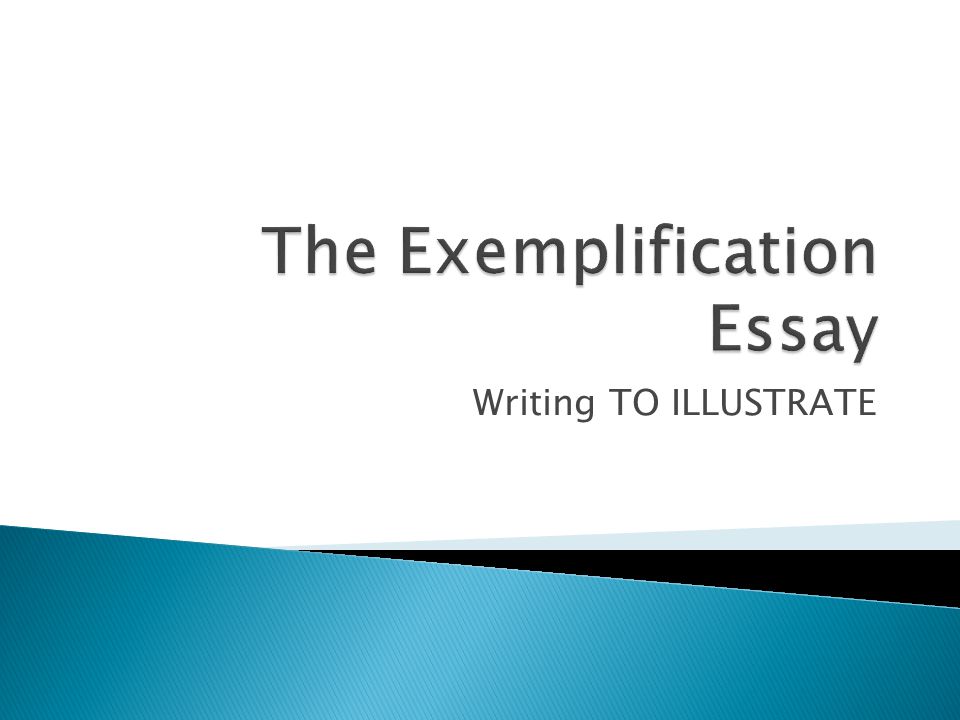Example exemplification essay