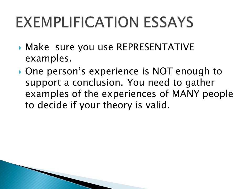 Exemplification Essay Example