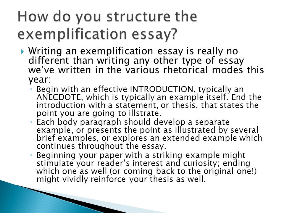 sample of exemplification essay