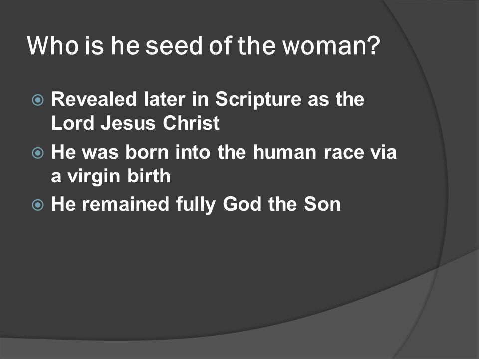 Who is he seed of the woman.