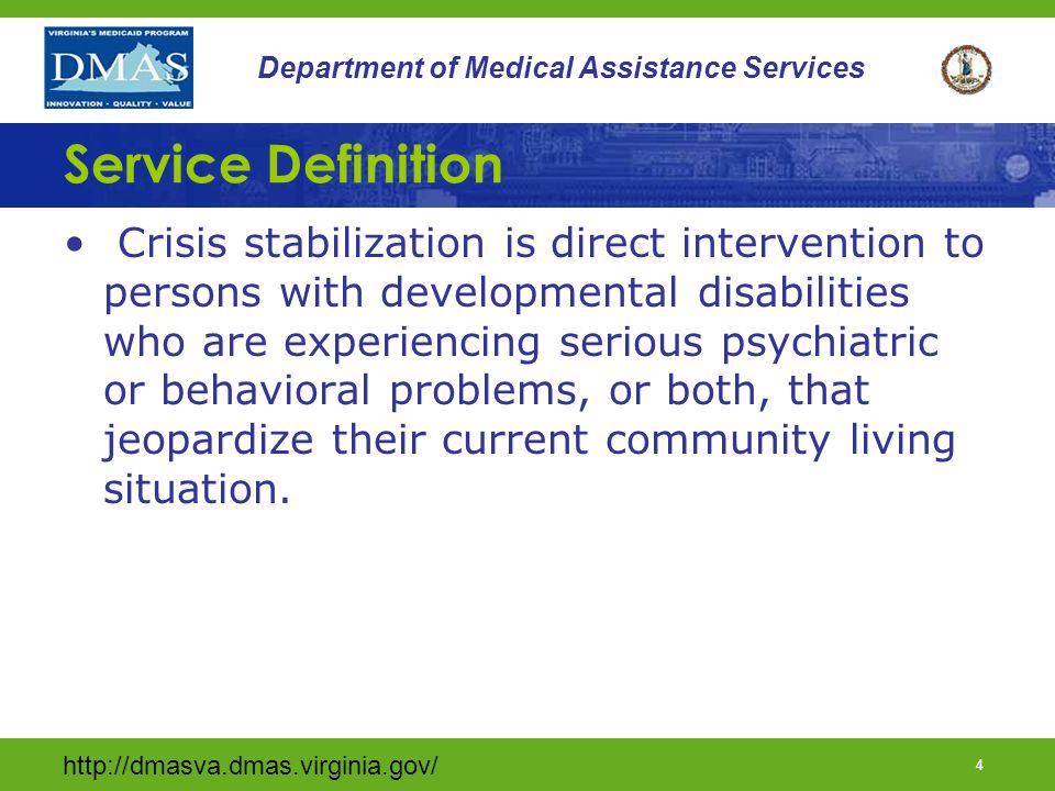 3 Department of Medical Assistance Services Crisis Stabilization Services