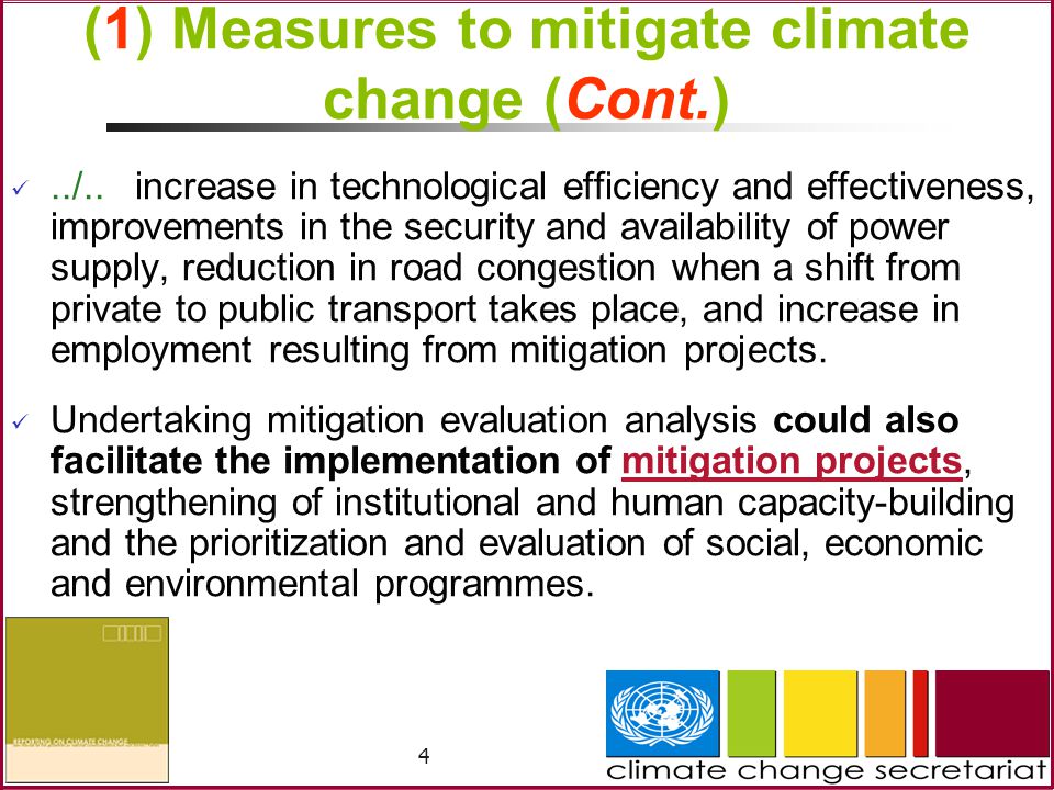 4 (1) Measures to mitigate climate change (Cont.)../..