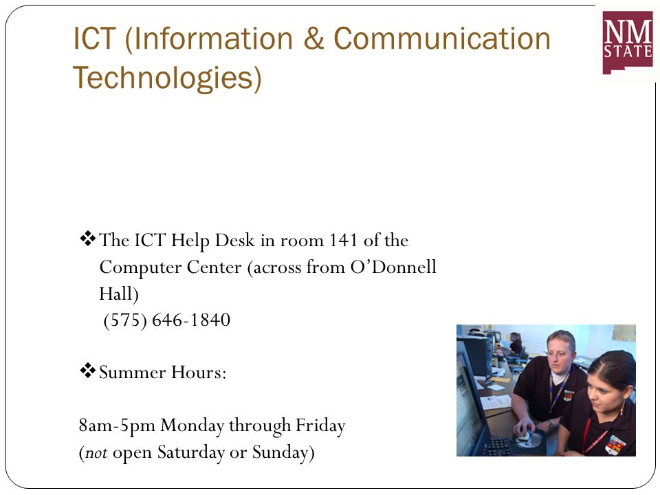 Nmsu Go Teacher Orientation Summer 2017 Welcome To New Mexico 7 Ict Information
