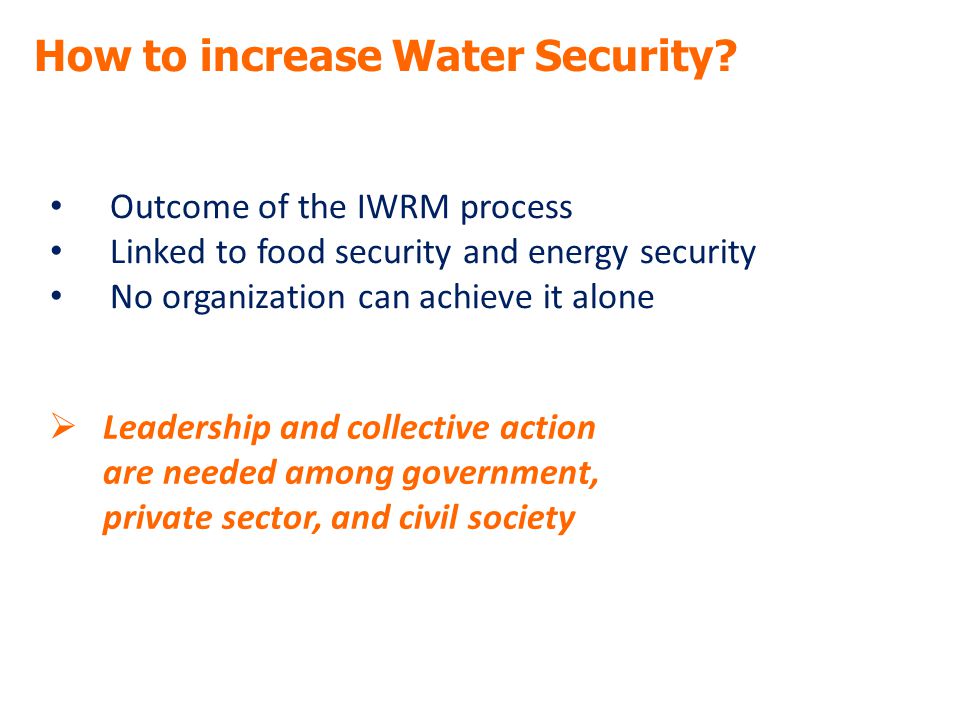 How to increase Water Security.