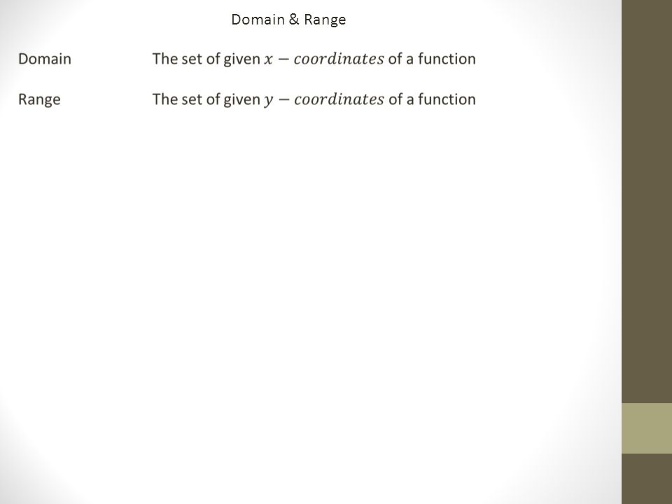 Domain & Range