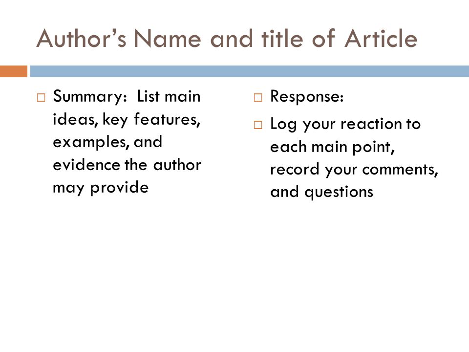 Example of summary and response essay