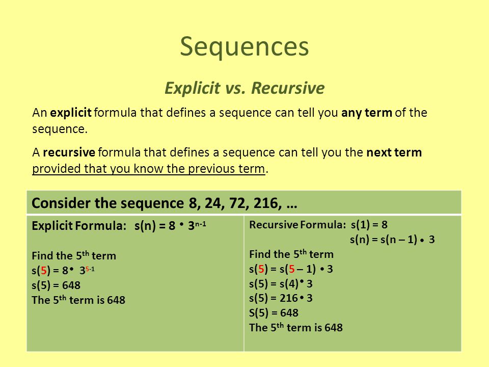 Recursive And Explicit Formulas Lessons Tes Teach Recursive And Explicit Formulas