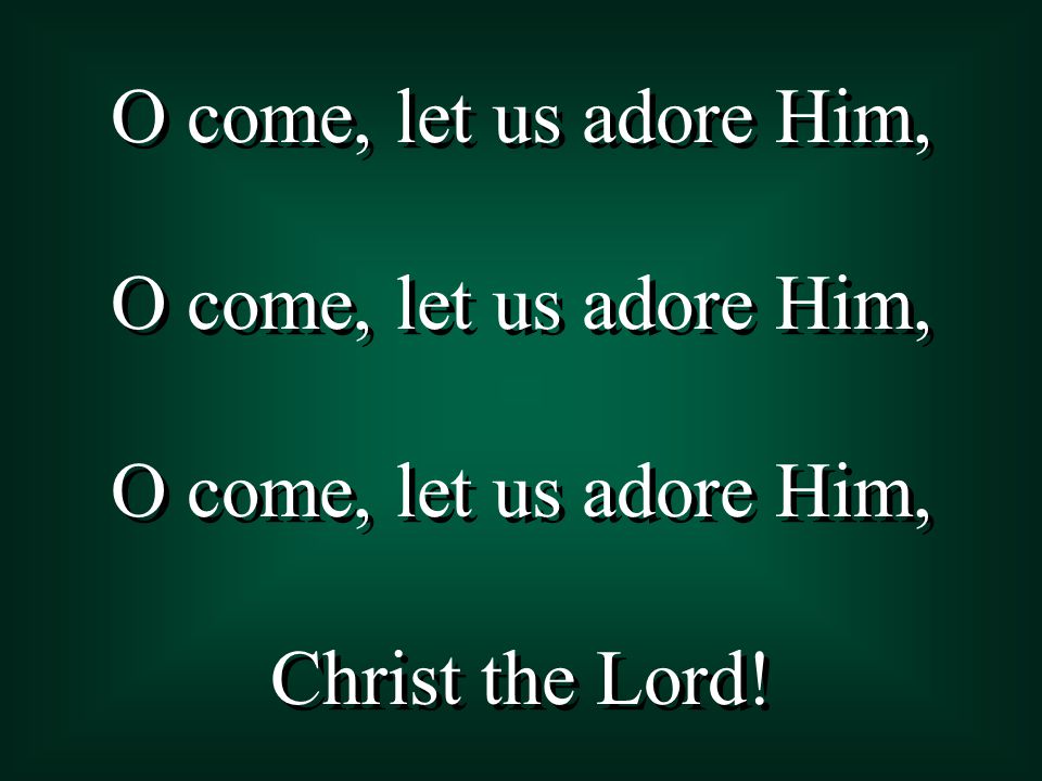 O come, let us adore Him, Christ the Lord! O come, let us adore Him, Christ the Lord!