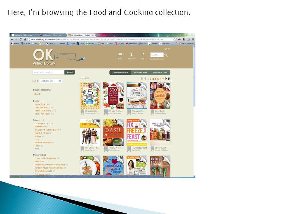 Here, I’m browsing the Food and Cooking collection.
