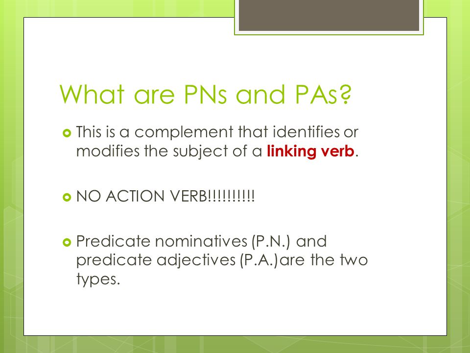 What are PNs and PAs.