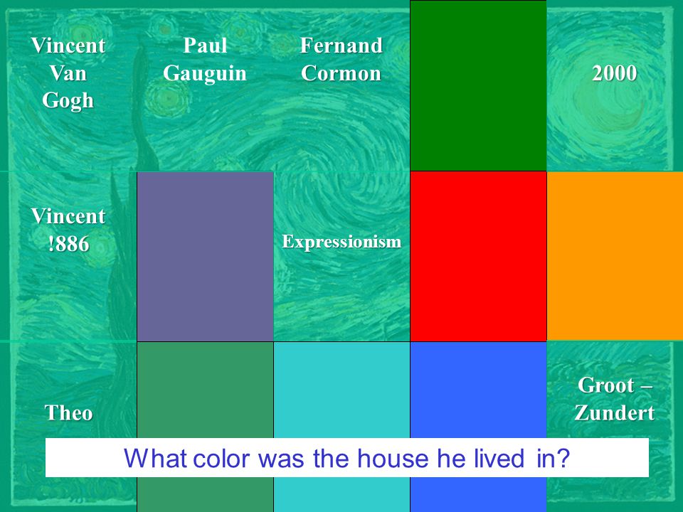 Courtesy of JC-netVincentVanGogh Groot – Zundert 2000Theo What color was the house he lived in.