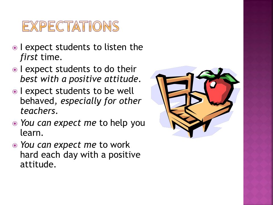 II expect students to listen the first time.