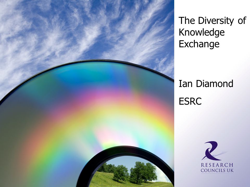 The Diversity of Knowledge Exchange Ian Diamond ESRC