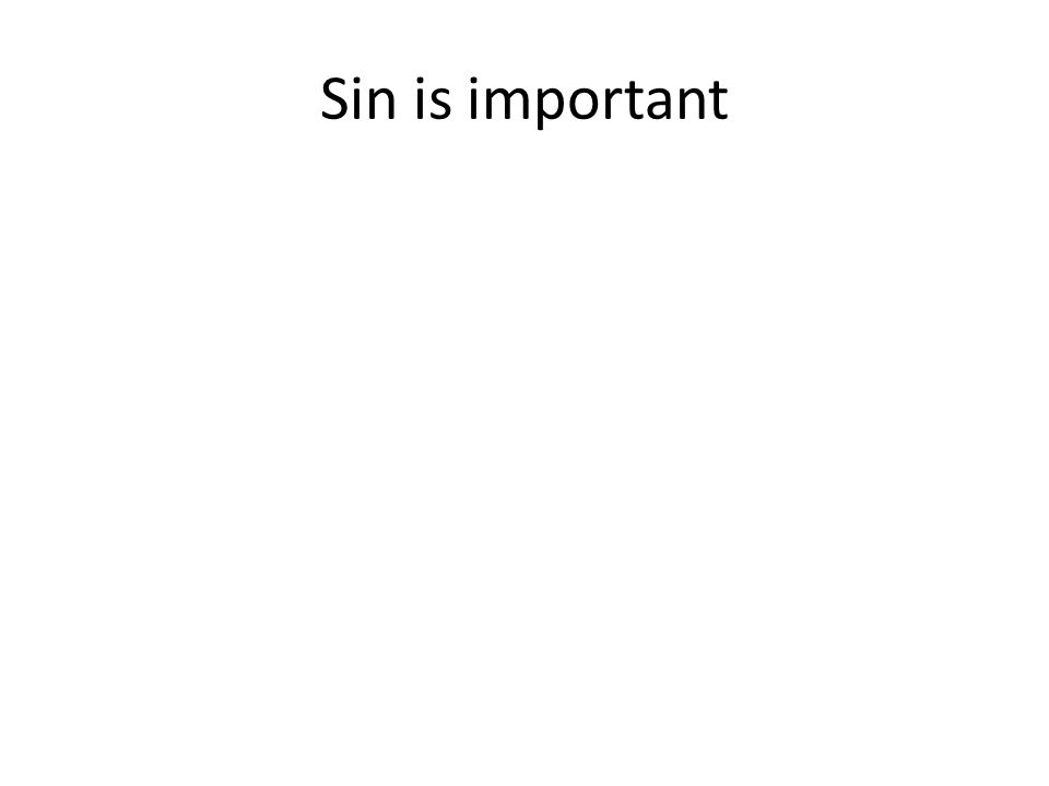 Sin is important