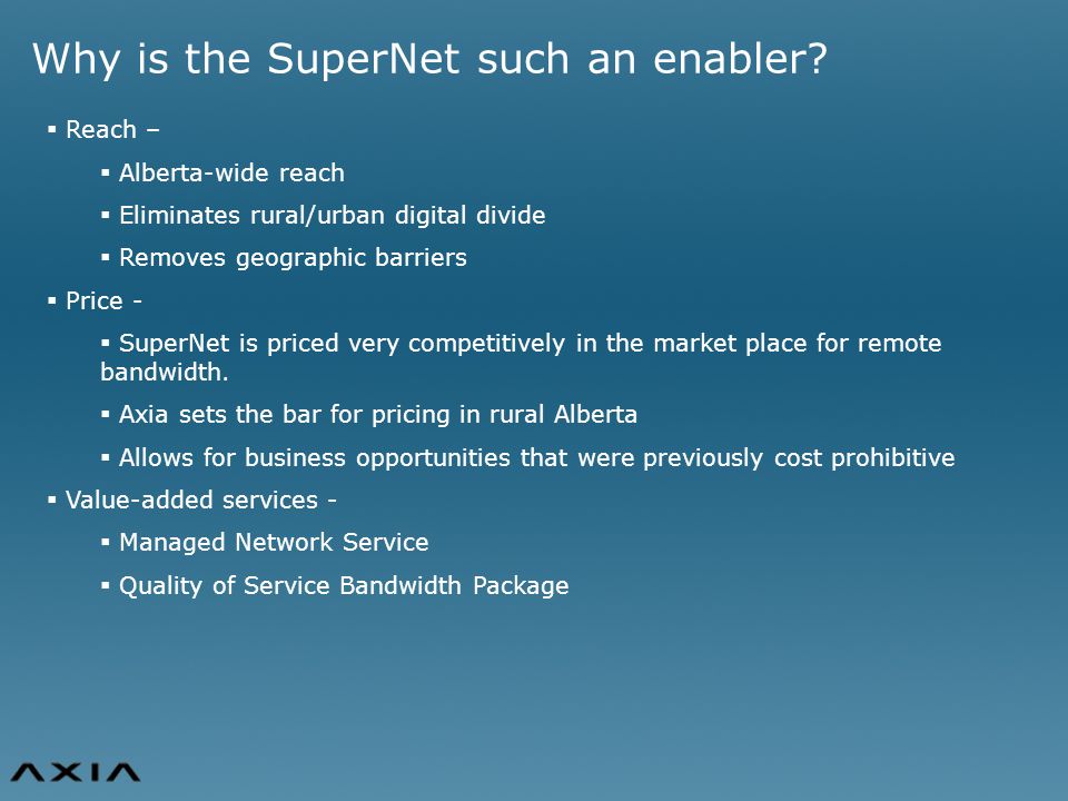 Why is the SuperNet such an enabler.