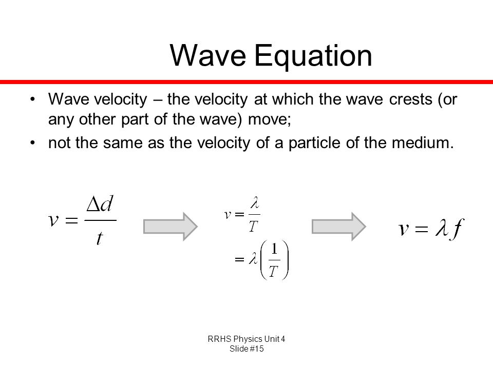 How do you calculate wave particle velocity?