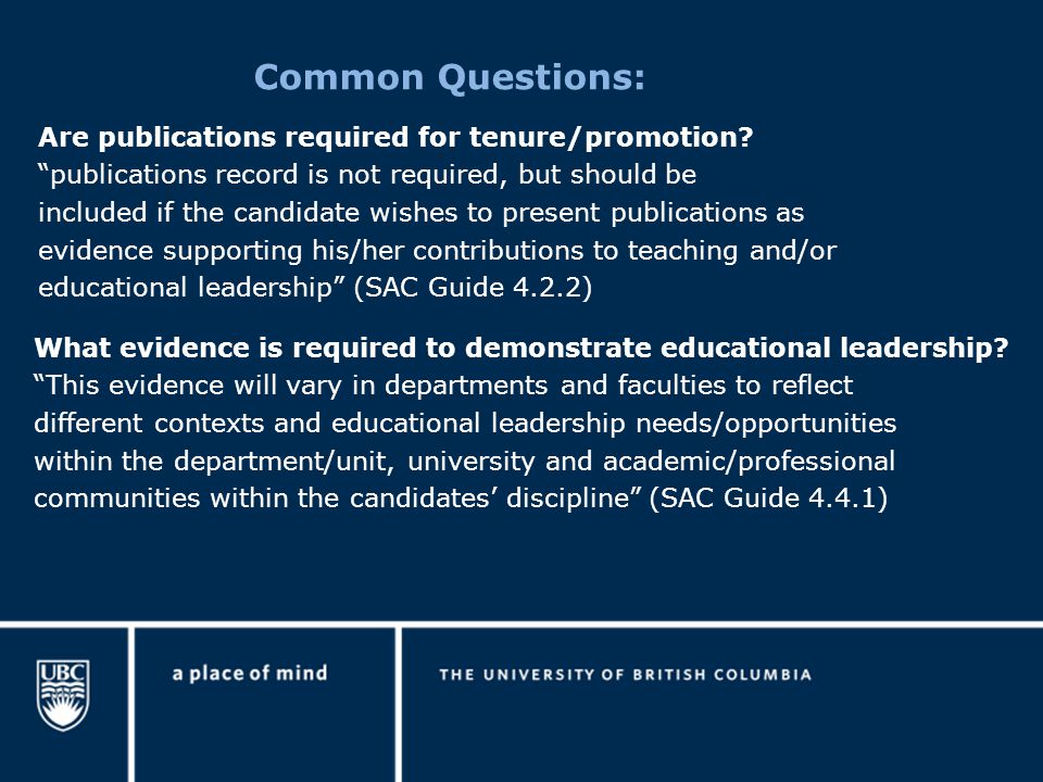 Common Questions: Are publications required for tenure/promotion.